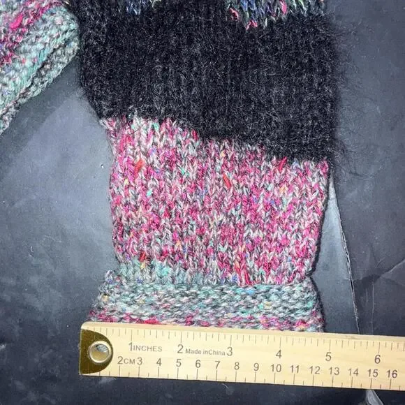 Anthropologie Rare Patchwork Hand Made Clay Button Striped Cardigan Free Size - Picture 11 of 15